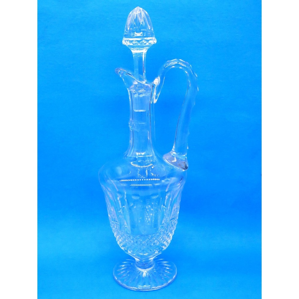 St. Louis TOMMY Footed Handled Wine Decanter w/ Stopper Vintage France Signed